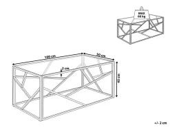 Pöydät<Beliani Sohvapoyta Lasitasolla Metalli Hopea Orland