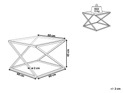 Pöydät<Beliani Sohvapoyta Lasitasolla Rosteri Hopea Beverly