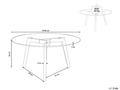 Pöydät<Beliani Sohvapoyta Lasitasolla Tammi Vaalea Puu Minnesota