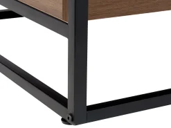 Pöydät<Beliani Sohvapoyta Lasitasolla Tumma Puu/Musta Waco