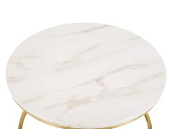 Pöydät<Beliani Sohvapoyta Marmorikuvio Beige/Kulta Coral