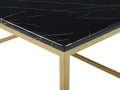 Pöydät<Beliani Sohvapoyta Marmorikuvio Musta/Kulta Delano