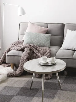 Cheap Beliani Sohvapoyta Marmorikuvio Valkoinen/Hopea Ramona