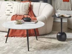 Hot Beliani Sohvapoyta Marmorikuvio Valkoinen/Musta Effie