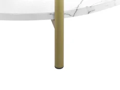 Pöydät<Beliani Sohvapoyta Marmorikuvio Valkoinen/Kulta Reva