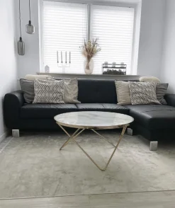 Discount Beliani Sohvapoyta Metalli Marmorikuvio Valkoinen/Kulta Meridian Ii