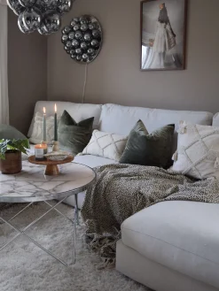 Pöydät<Beliani Sohvapoyta Metalli Marmorikuvio Valkoinen/Hopea Meridian Ii