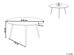 Hot Beliani Sohvapoyta Musta/Vaalea Puu Tennessee