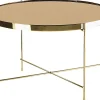 Pöydät<Beliani Sohvapoyta Peililasitasolla Rauta Kulta Lucea