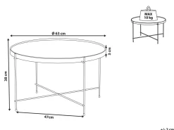 Pöydät<Beliani Sohvapoyta Peililasitasolla Rauta Kulta Lucea
