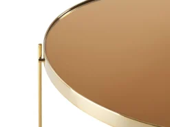 Pöydät<Beliani Sohvapoyta Peililasitasolla Rauta Kulta Lucea