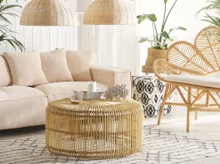 Pöydät<Beliani Sohvapoyta Rottinki Luonnonvari Limni