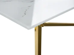 Pöydät<Beliani Sohvapoyta Ruostumaton Teras Marmorikuvio Valkoinen/Kulta Emporia
