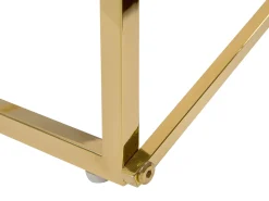 Pöydät<Beliani Sohvapoyta Ruostumaton Teras Marmorikuvio Valkoinen/Kulta Emporia