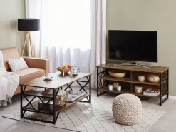 Pöydät<Beliani Sohvapoyta Ruskea/Musta Bolton