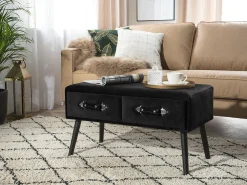 Sale Beliani Sohvapoyta Sametti 2 Laatikkoa Musta Amtrak