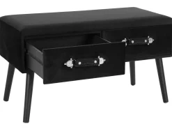 Sale Beliani Sohvapoyta Sametti 2 Laatikkoa Musta Amtrak