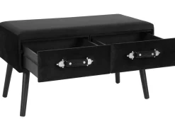 Sale Beliani Sohvapoyta Sametti 2 Laatikkoa Musta Amtrak