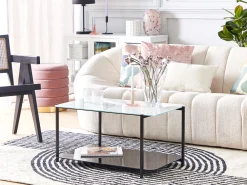 Clearance Beliani Sohvapoyta Teras Marmorikuvio Valkoinen/Musta Gloster