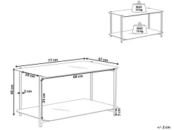 Clearance Beliani Sohvapoyta Teras Marmorikuvio Valkoinen/Musta Gloster