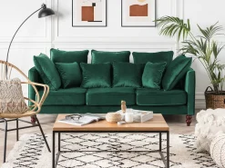 Best Beliani Sohvapoyta Tiikki Vaalea Puu/Musta Provo Ii