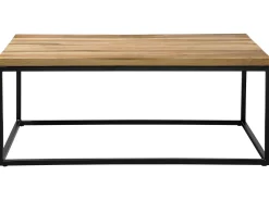 Best Beliani Sohvapoyta Tiikki Vaalea Puu/Musta Provo Ii