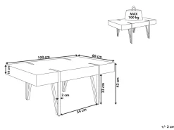 Clearance Beliani Sohvapoyta Tumma Puu/Musta Adena