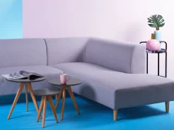 Fashion Beliani Sohvapoytasetti Harmaa 3 Kpl Vegas