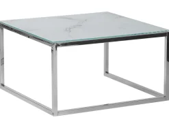 Cheap Beliani Sohvapoytasetti Rosteri Marmorikuvio Valkoinen/Hopea 2 Kpl Brea