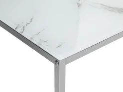 Cheap Beliani Sohvapoytasetti Rosteri Marmorikuvio Valkoinen/Hopea 2 Kpl Brea