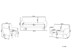Shop Beliani Sohvaryhma Samettinen Vaaleanharmaa Bodo