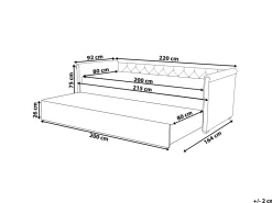 Cheap Beliani Sohvasanky Kangas Lisavuode Vaaleanharmaa 80 X 200 Cm Libourne