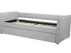 Cheap Beliani Sohvasanky Kangas Lisavuode Vaaleanharmaa 80 X 200 Cm Libourne