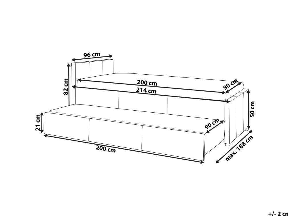 Lastenhuone<Beliani Sohvasanky Kangas Lisavuode Laivastonsininen 90 X 200 Cm Marmande