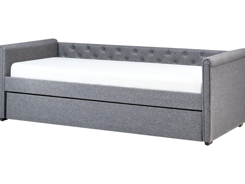 Lastenhuone<Beliani Sohvasanky Kangas Lisavuode Tummanharmaa 90 X 200 Cm Libourne