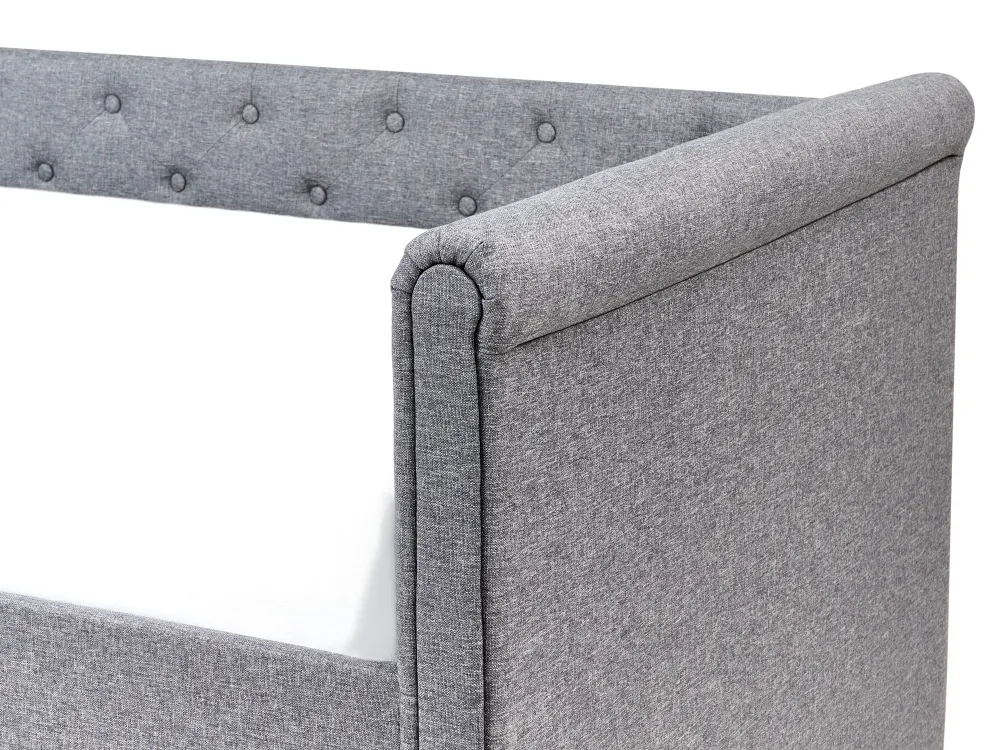 Lastenhuone<Beliani Sohvasanky Kangas Lisavuode Tummanharmaa 90 X 200 Cm Libourne