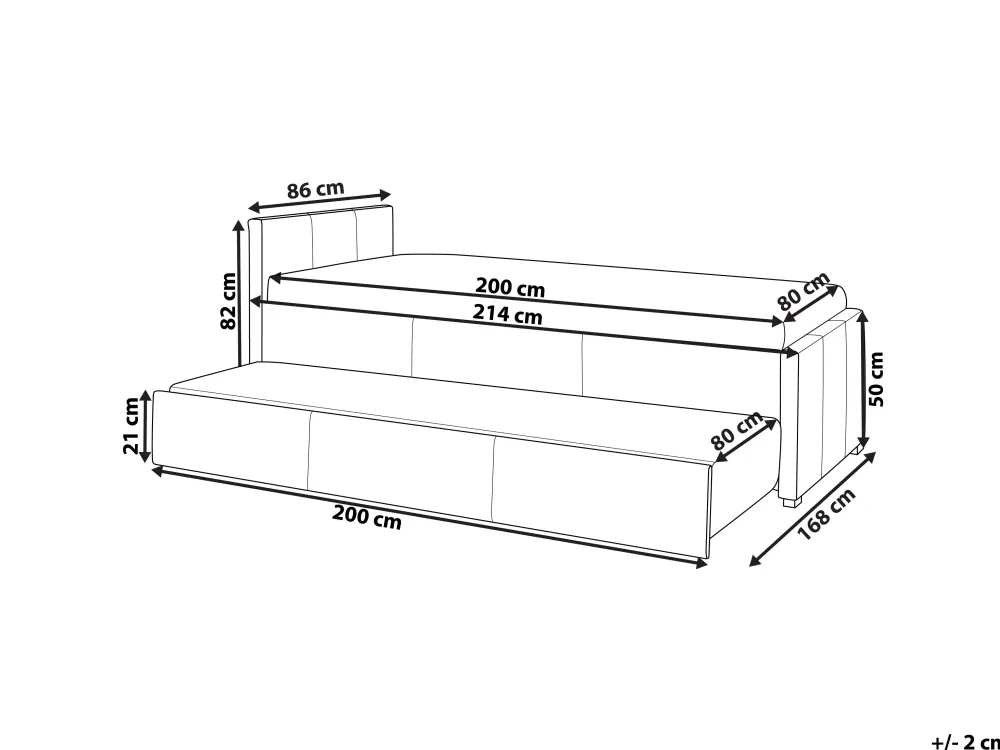 Cheap Beliani Sohvasanky Kangas Lisavuode Vaaleanharmaa 80 X 200 Cm Marmande