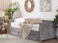 Lastenhuone<Beliani Sohvasanky Levitettava Säilytystila Harmaa 90/180 X 200 Cm Cahors