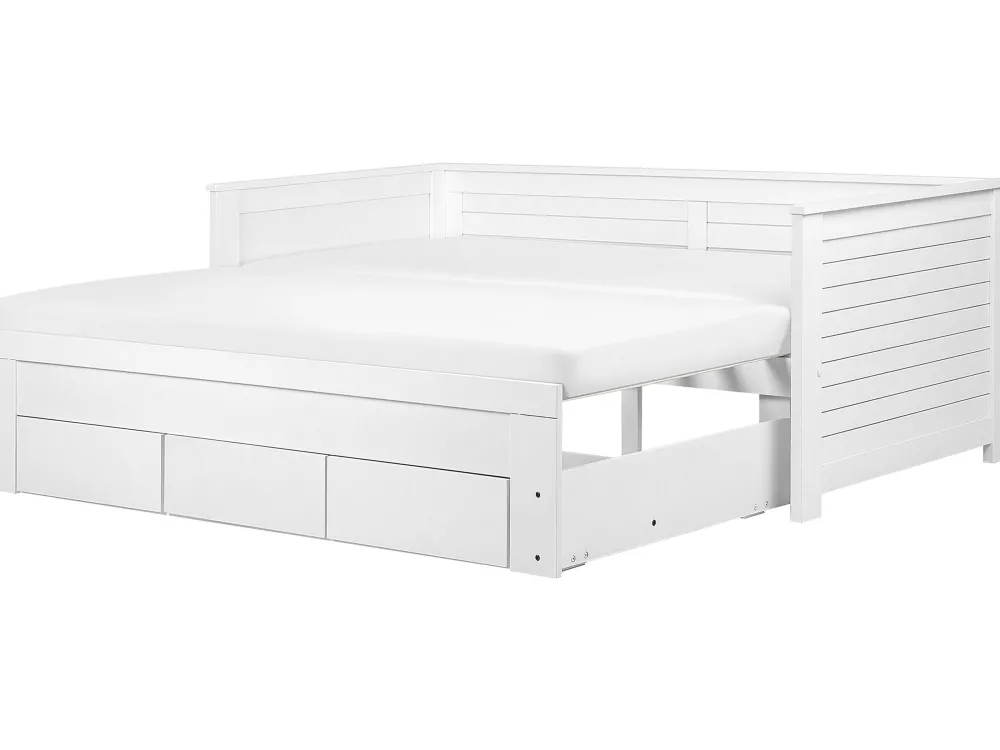 Lastenhuone<Beliani Sohvasanky Levitettava Säilytystila Valkoinen 90/180 X 200 Cm Cahors