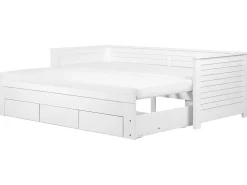 Lastenhuone<Beliani Sohvasanky Levitettava Säilytystila Valkoinen 90/180 X 200 Cm Cahors