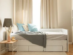 Lastenhuone<Beliani Sohvasanky Levitettava Säilytystila Valkoinen 90/180 X 200 Cm Cahors