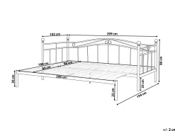 Lastenhuone<Beliani Sohvasanky Metalli Levitettava Valkoinen 90/180 X 200 Cm Tulle