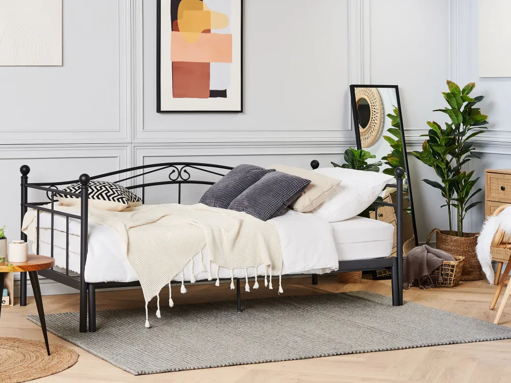 Lastenhuone<Beliani Sohvasanky Metalli Levitettava Musta 90/180 X 200 Cm Tulle