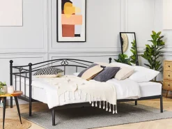 Lastenhuone<Beliani Sohvasanky Metalli Levitettava Musta 90/180 X 200 Cm Tulle