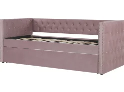 Store Beliani Sohvasanky Sametti Lisavuode Vaaleanpunainen 90 X 200 Cm Gassin