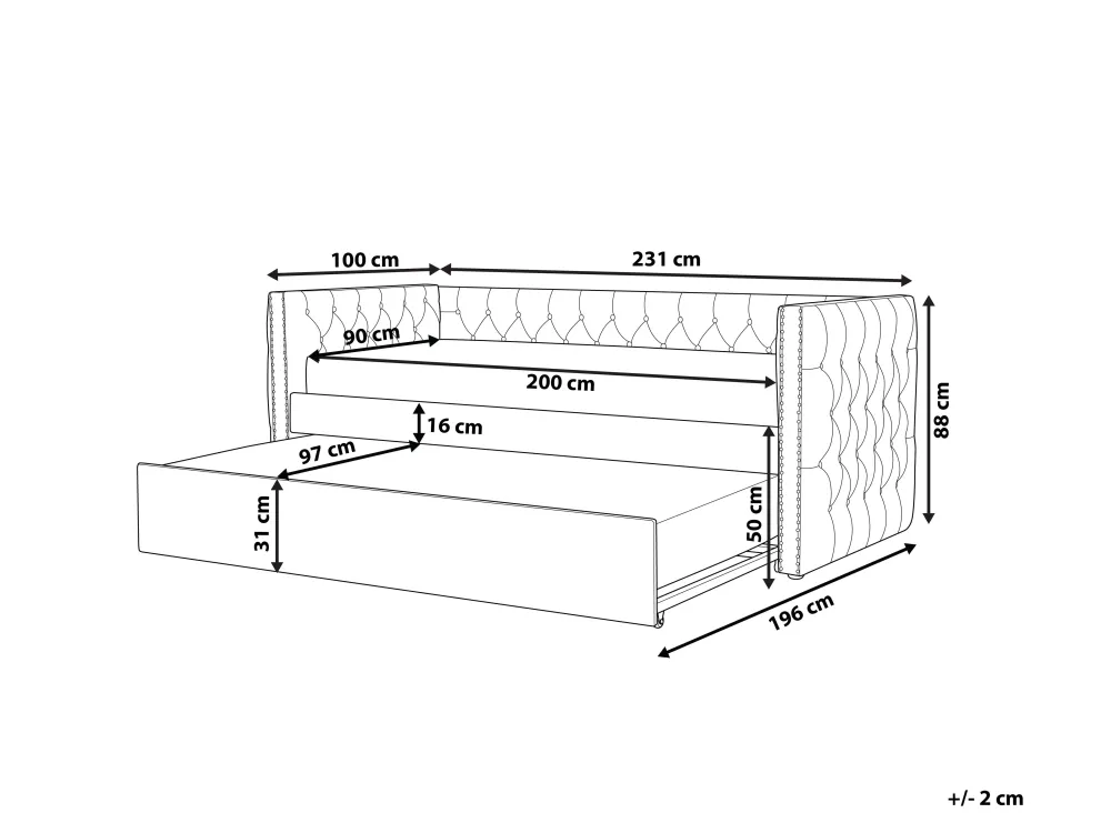 Lastenhuone<Beliani Sohvasanky Sametti Lisavuode Laivastonsininen 90 X 200 Cm Gassin