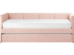 Store Beliani Sohvasanky Sametti Lisavuode Pastellipinkki 90 X 200 Cm Chavonne