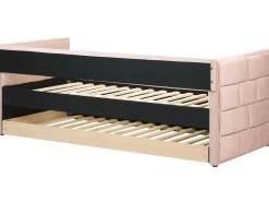 Store Beliani Sohvasanky Sametti Lisavuode Pastellipinkki 90 X 200 Cm Chavonne