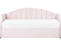 Online Beliani Sohvasanky Sametti Lisavuode Pastellipinkki 90 X 200 Cm Eyburie