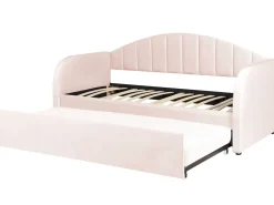 Online Beliani Sohvasanky Sametti Lisavuode Pastellipinkki 90 X 200 Cm Eyburie